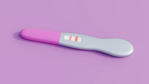 A 3D rendering of isolated white pregnancy test sticks Illustrazione stock