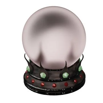 3D rendering of isometric Fortune teller magic crystal ball. Divination and.. Stock Illustration