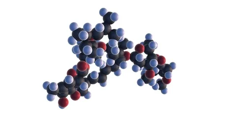 3D rendering of ivermectin molecule, anti parasitic drug and COVID19 treatment Stock Footage 129599461