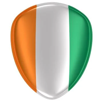 3d rendering of an Ivory Coast flag icon. Stock Illustration