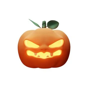 3D Rendering of jack O Lantern isolated on white background. Illustrazione stock