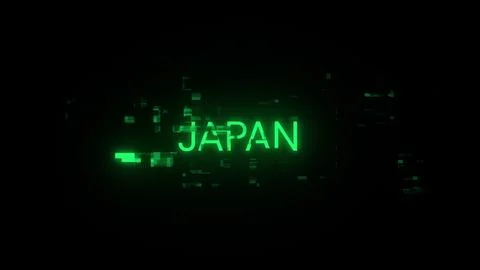 3D rendering Japan text with screen effects of technological glitches Stock-Illustration