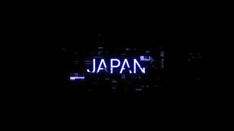 3D rendering Japan text with screen effects of technological glitches Stock Illustration