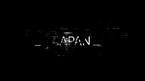 3D rendering Japan text with screen effects of technological glitches Stock Illustration