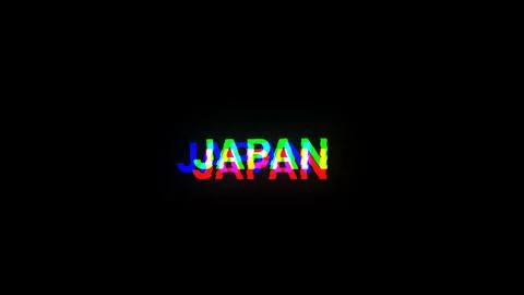3D rendering Japan text with screen effects of technological glitches Stock Illustration