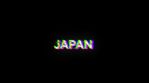 3D rendering Japan text with screen effects of technological glitches Stock Illustration