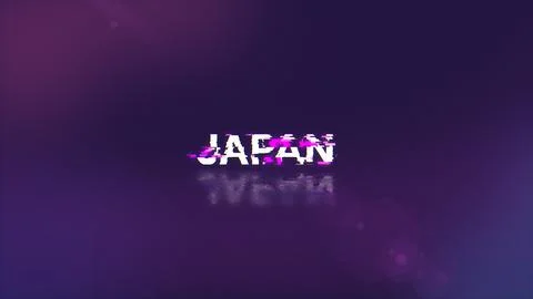 3D rendering Japan text with screen effects of technological glitches Stock Illustration