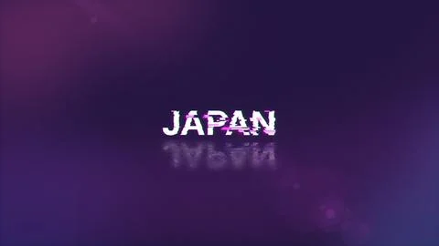 3D rendering Japan text with screen effects of technological glitches Stock Illustration