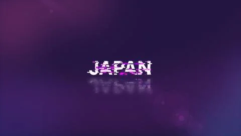 3D rendering Japan text with screen effects of technological glitches Stock Illustration