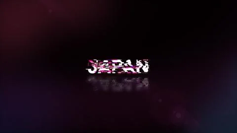3D rendering Japan text with screen effects of technological glitches Stock Illustration
