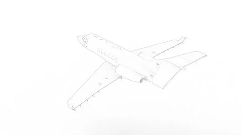 3D rendering of a jet airplane isolated in white background 3D rendering o... Stock Photos