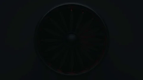 3D Rendering jet engine, close-up view jet engine blades. Video stock 126007298