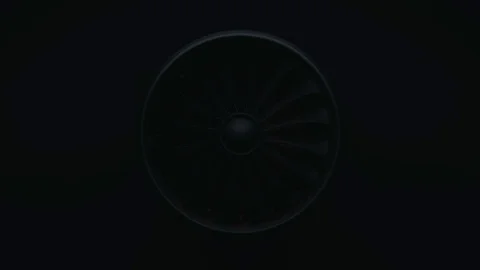 3D Rendering jet engine, close-up view jet engine blades. Stock Footage 126007305