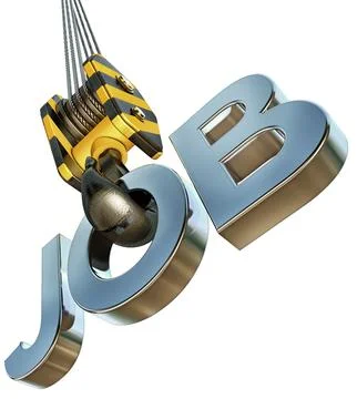 3D rendering of a job icon on a crane Stock Illustration