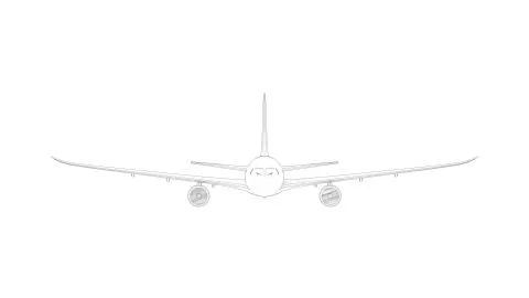 3d rendering of a jumbo jet commericial airplane isolated in white Illustrazione stock