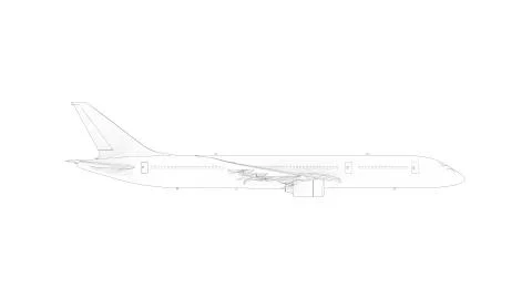3d rendering of a jumbo jet commericial airplane isolated in white Illustrazione stock
