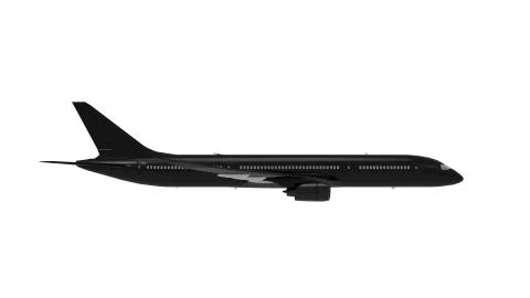3d rendering of a jumbo jet commericial airplane isolated in white Illustrazione stock