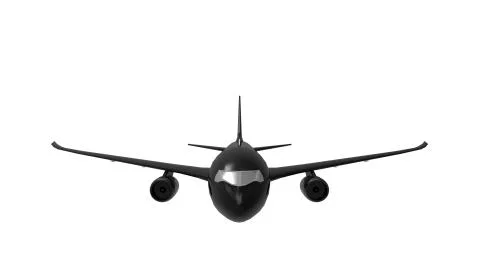 3d rendering of a jumbo jet commericial airplane isolated in white Illustrazione stock