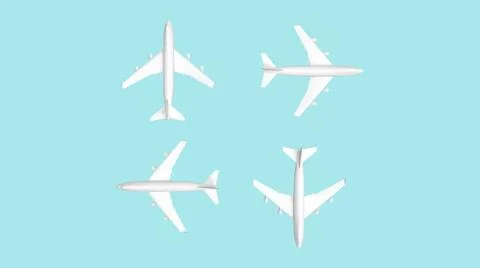 3D rendering of jumbo jet multiple directions fly journey flight on ground... Stock Photos
