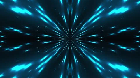 3d rendering kaleida of lights. Radiation from the center of golden stars on a Illustrazione stock