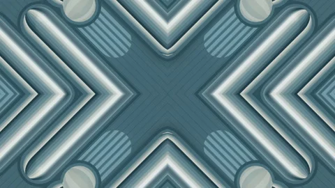 3d rendering kaleidoscopic pattern of colored geometric shapes loop animation HD Video stock 195086892