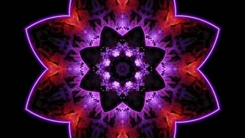 3d rendering of a kaleidoscopic pattern resembling a flower with colorful Stock Footage 162567600