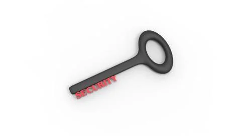 3d rendering of key with encrypted method with white background Illustrazione stock