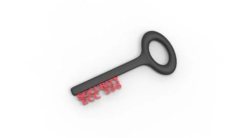 3d rendering of key with encrypted method with white background Stock Illustration