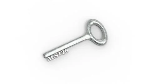 3d rendering of key with encrypted method with white background Illustrazione stock