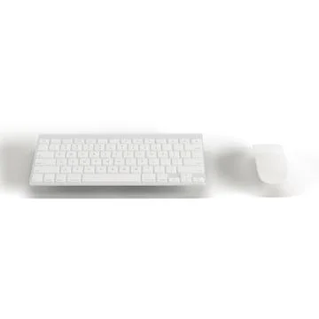 3d rendering of a keyboard and a mouse isolated on white background Stock Illustration