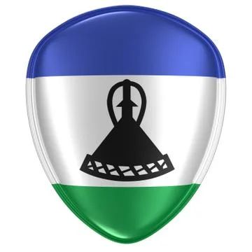 3d rendering of a Kingdom of Lesotho flag icon. Stock Illustration