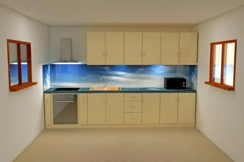 3d rendering kitchen room Stock Illustration