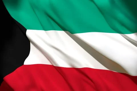 3d rendering of Kuwait flag Stock Illustration