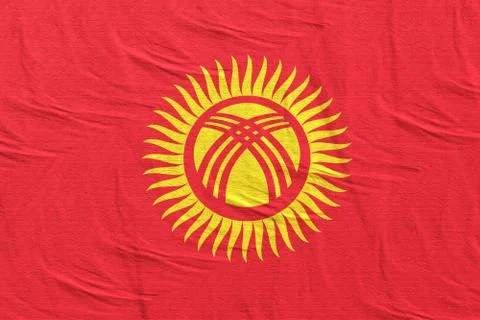 3d rendering of Kyrgyzstan flag Illustrazione stock