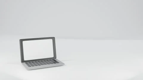 3d rendering laptop isolate on white background. Stock Illustration