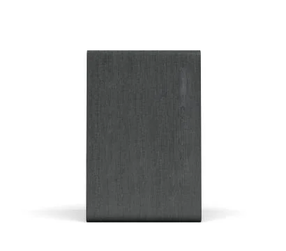 3d rendering of a large black stereo box with two round speakers on white Stock Illustration