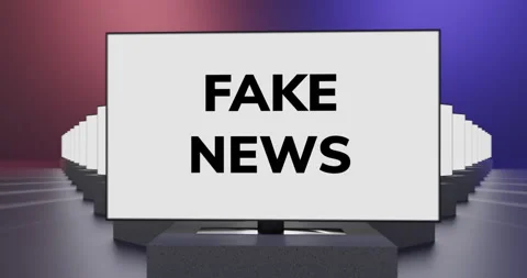 3D rendering of a large crowd of TV sets showing text stating Fake News, concept Stock Footage 158254566