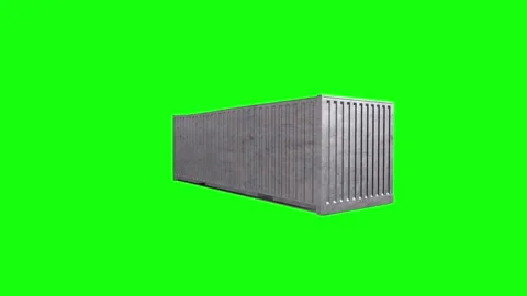 3D rendering of a large shipping container against a green background Stock-Footage 285354986