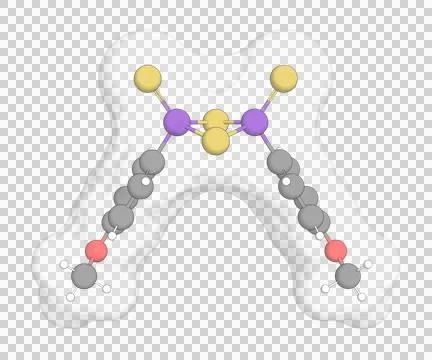 3D rendering of Lawesson'S Reagent over a transparent background. Stock Illustration