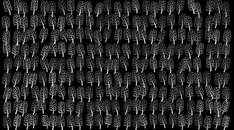 3d rendering of leaf autumn pattern doodle Illustrazione stock