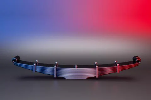 3d rendering. Leaf spring suspension of pick up car truck. Stock Photos