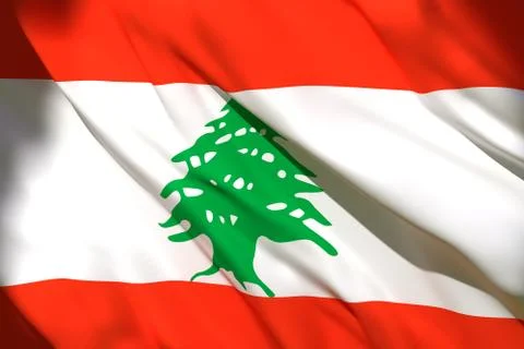 3d rendering of Lebanon flag Stock Illustration