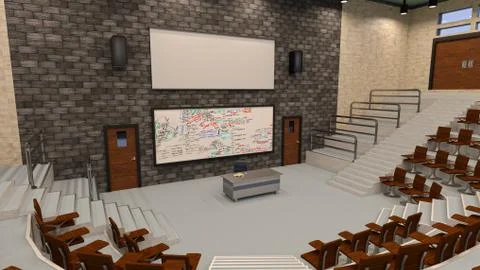 3D Rendering Lecture Hall Stock Illustration