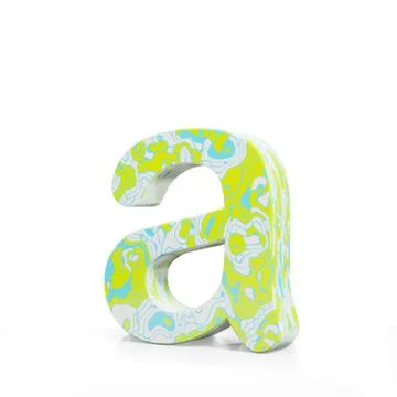3D rendering letter small A on white background. Signs and symbols. Colorful 스톡 일러스트