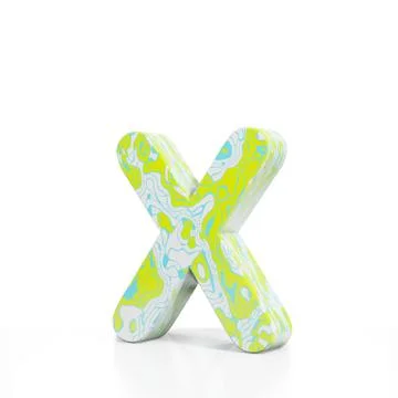 3D rendering letter small X on white background. Signs and symbols. Colorful 스톡 일러스트