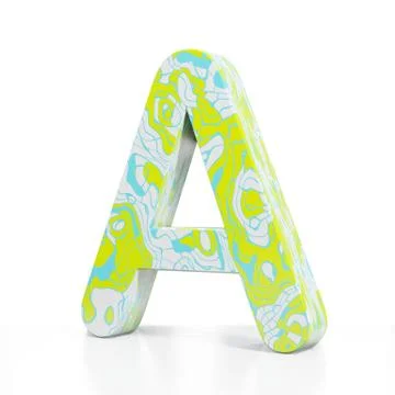 3D rendering letter A on white background. Signs and symbols. Colorful Alphabet 스톡 일러스트