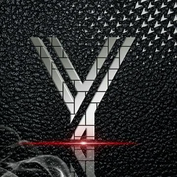3D rendering of the letter 'Y' on a textured glossy black background Ilustración de archivo