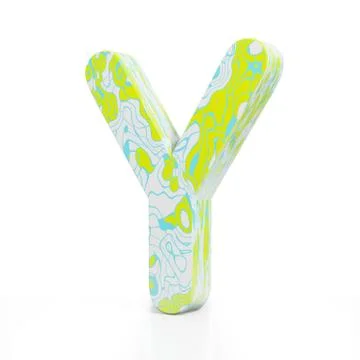 3D rendering letter Y on white background. Signs and symbols. Colorful Alphabet Illustrazione stock