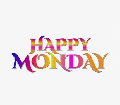 3D rendering lettering on white background day of the week, HAPPY MONDAY Stock-Illustration