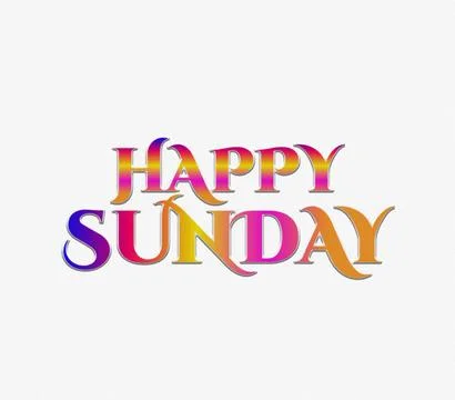 3D rendering lettering on white background day of the week, HAPPY SUNDAY 库存插图